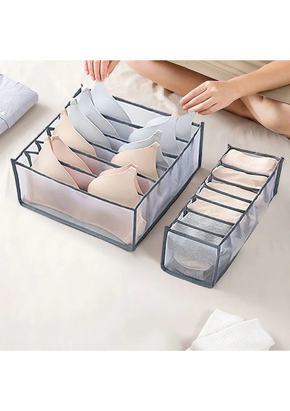 1-GRI-14X32X12CM Stili Iç Giyim Depolama Organizatör Ayrılmış Çorap Şort Sütyen Saklama Kutuları Yurt Klozet Organizatör Çekmece Yıkanabilir (Yurt Dışından) modelleri