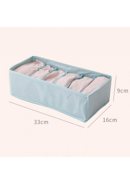 Mavi 6 Hücre Stili Saklama Kutusu Çekmece Tarzı Büyük Kapasiteli Küflenmez Dokumasız Kumaş Bölmeli Saklama Kutusu Yurt Çekmece Organizatör (Yurt Dışından) modelleri