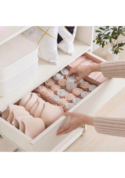 Mavi 6 Hücre Stili Saklama Kutusu Çekmece Tarzı Büyük Kapasiteli Küflenmez Dokumasız Kumaş Bölmeli Saklama Kutusu Yurt Çekmece Organizatör (Yurt Dışından) indirimleri