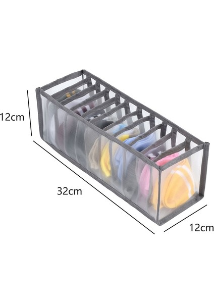 Gri 11 Izgara Stili Closet Organizer Storage Box Foldable Underwear Organizers Storage Dividers Drawer Organizer Socks 7 Grids Box For Clothes (Yurt Dışından) fiyatları