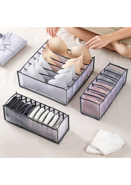 Bej Tarzı Çoraplar Için 11 Izgara Örgü Iç Çamaşırı Saklama Kutusu Sutyen Çorap Külot Giysi Depolama Çok Bölmeli Kadın Sutyen Katlanabilir Ayrı Saklama Kutusu Organize (Yurt Dışından) modelleri