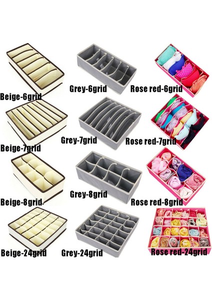 Bej 6 Izgara Stili Katlanabilir Iç Çamaşırı Çekmece Organizatörleri Bölücüler Dolap Dresser Giysi Saklama Organizatör Kutusu Sütyen Atkılar Kravatlar Çorap Kutuları (Yurt Dışından) modelleri