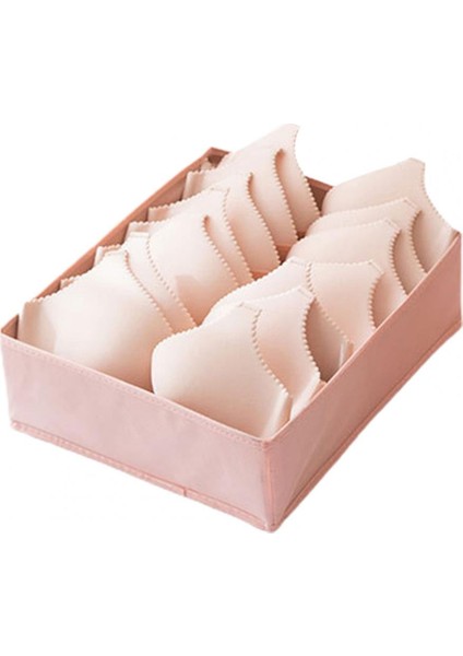 Pembe 7cells Stili Saklama Kutusu Çekmece Tarzı Büyük Kapasiteli Küflenmez Dokumasız Kumaş Bölmeli Saklama Kutusu Yurt Çekmece Organizatör (Yurt Dışından)