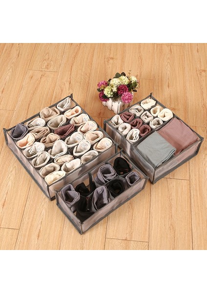 Gri 8 Izgara Stili Izgaralar Yurt Klozet Organizatör Iç Çamaşırı Çorap Ev Ayrılmış Saklama Kutusu Sutyen Depolama Katlanabilir Çekmece Organizatör Kutusu (Yurt Dışından) indirimleri