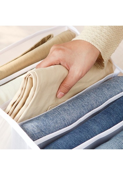 1p Büyük Boy 9beyaz Stili Kot Giysi Bölücü Saklama Kutusu Dolap Çekmece Kalın Pantolon Kazak Iç Çorap Örgü Ayırma Kutuları Yıkanabilir Organizatör Çanta (Yurt Dışından)