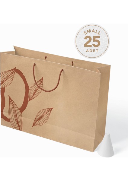 No1 25'li Floral Seri Kraft Çanta - Kraft - 37x25x11 Cm fiyatları