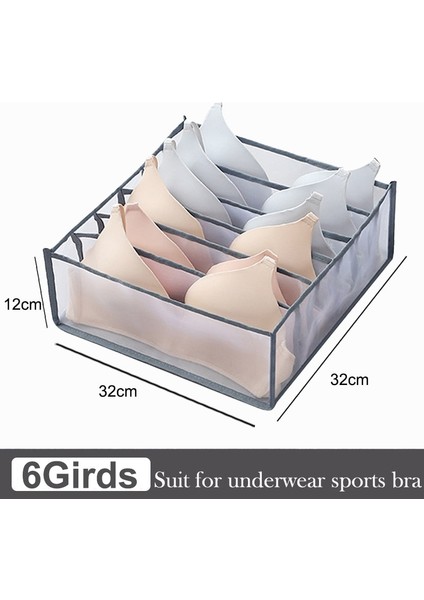 Gri 6 Izgara Stili Dolap Düzenleyici Sütyen Pantolon Tişört Düzenleyici Çekmeceler Gardırop Düzenleyiciler Giysi Çorap Saklama Kutusu Çekmece Düzenleyiciler Dolaplar (Yurt Dışından) fiyatları