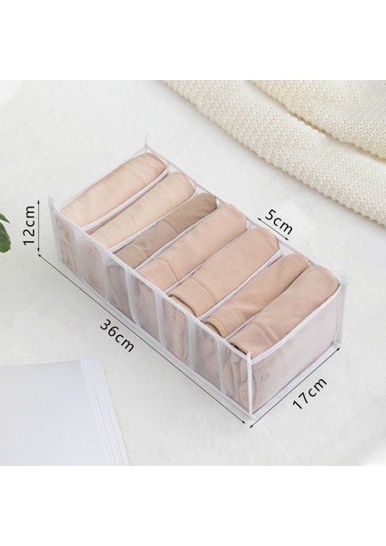 Beyaz 7 Izgara S Stili Closet Organizer Storage Box Foldable Underwear Organizers Storage Dividers Drawer Organizer Socks 7 Grids Box For Clothes (Yurt Dışından) fiyatları