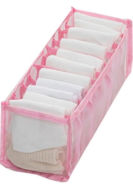 Pembe 11 Izgara Stili 7 Izgara Kot Saklama Kutusu Dolap Gardırop Giysi Bölmesi Kutuları Çekmece Kot Çorap Ayırma Organizatör Pantolon Depolama (Yurt Dışından)