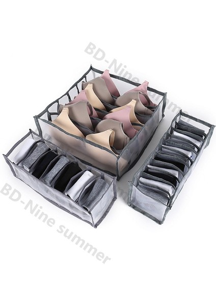 Black 3 Grid Style Katlanabilir Çekmece Organizatör Dolap Organizatör Iç Çamaşırı Çorap Ev Kabine Bölücü Saklama Kutusu Giyim Için Depolama Organizatör (Yurt Dışından) fiyatları