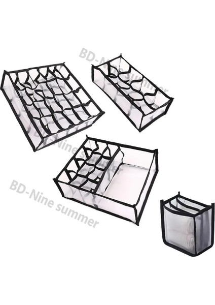 Black 3 Grid Style Katlanabilir Çekmece Organizatör Dolap Organizatör Iç Çamaşırı Çorap Ev Kabine Bölücü Saklama Kutusu Giyim Için Depolama Organizatör (Yurt Dışından) fırsatları