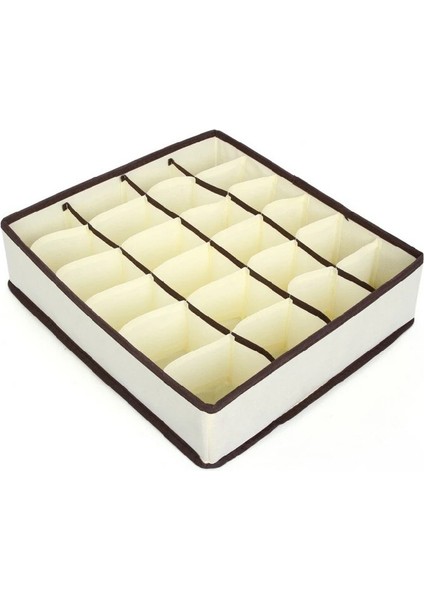 Bej Tarzı 7 Yuva Iç Çamaşırı Sütyen Saklama Kutusu Katlanabilir Kutu Çekmeceli Çorap Düzenleyici (Yurt Dışından)