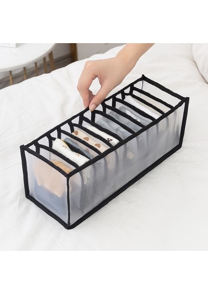 A-Siyah 7 Izgara Stili Iç Çamaşırı Sutyen Organizatör Katlanabilir Saklama Kutusu Çekmece Dolap Organizatörleri Bölücü Kutular Iç Çamaşırı Atkılar Çorap Sutyen Yeni (Yurt Dışından) fiyatları