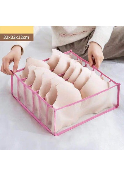 Pembe 6girds Tarzı Iç Çamaşırı Saklama Kutusu Kadın Çorapları Dolap Çekmece Sutyen Külot Kalınlaşmış Bölme Saklama Kutusu Örgü Ekose (Yurt Dışından) fiyatları
