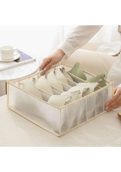 Pembe 6girds Tarzı Iç Çamaşırı Saklama Kutusu Kadın Çorapları Dolap Çekmece Sutyen Külot Kalınlaşmış Bölme Saklama Kutusu Örgü Ekose (Yurt Dışından) indirimleri
