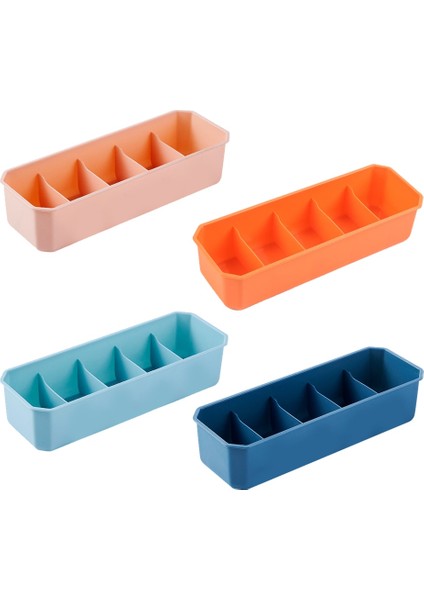 Turuncu Tarzı 5 Izgara Çok Bölmeli Saklama Çorapları Iç Organizatör Aile Plastik Yurdu Istiflenebilir Dolap Masaüstü Düzenleme Kutusu (Yurt Dışından) fırsatları