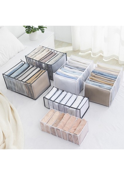 Gri 7 Izgara S Stili Closet Organizer Storage Box Foldable Underwear Organizers Storage Dividers Drawer Organizer Socks 7 Grids Box For Clothes (Yurt Dışından)