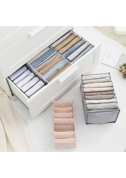 6 Izgara-Gri Stil Klozet Organizatör Iç Çamaşırı Kot Ev Kabine Bölücü Saklama Kutusu Giysiler Için Depolama Organizatör Katlanabilir Çekmece Organizatör (Yurt Dışından) indirimleri