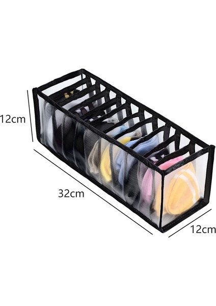 Siyah 11 Izgara Stili Dolap Organizatör Iç Çamaşırı Çorap Ev Kabine Bölücü Saklama Kutusu Depolama Organizatör Giysi Katlanabilir Çekmece Organizatör (Yurt Dışından) fiyatları