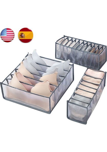 Kremsi Beyaz 7grids Tarzı Izgara Iç Çamaşırı Sütyen Çorap Saklama Kutuları Dolap Organizatörleri Dolap Dolap Ev Düzenleme Çekmece Bölücü Yatakhane (Yurt Dışından) fırsatları
