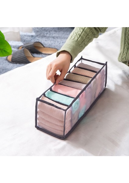 Gri 7 Izgara Stili Iç Çamaşırı Sutyen Çorap Klozet Organizatör Ev Kabine Bölücü Saklama Kutusu Iç Çamaşırı Çorap Sutyen Için Katlanabilir Çekmece Organizatör Kutusu (Yurt Dışından)