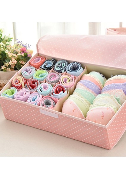 Pembe Ayçiçeği Tarzı Ev Depolama Kiti Çekmece Klozet Organizatörleri Su Geçirmez Oxford Kumaş Iç Çamaşırı Saklama Kutusu Yerden Tasarruf Edilebilir Katlanabilir 13 Izgara (Yurt Dışından) modelleri