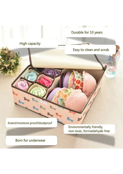 Pembe Ayçiçeği Tarzı Ev Depolama Kiti Çekmece Klozet Organizatörleri Su Geçirmez Oxford Kumaş Iç Çamaşırı Saklama Kutusu Yerden Tasarruf Edilebilir Katlanabilir 13 Izgara (Yurt Dışından) fırsatları