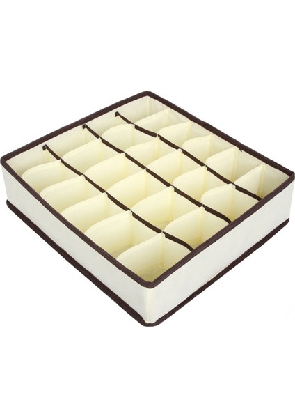 24 Izgara Bej Stili Iç Çamaşırı Depolama Organizatör Ayrılmış Çorap Şort Sutyen Saklama Kutuları Yurt Klozet Organizatör Çekmece Giysiler Için Yıkanabilir (Yurt Dışından)