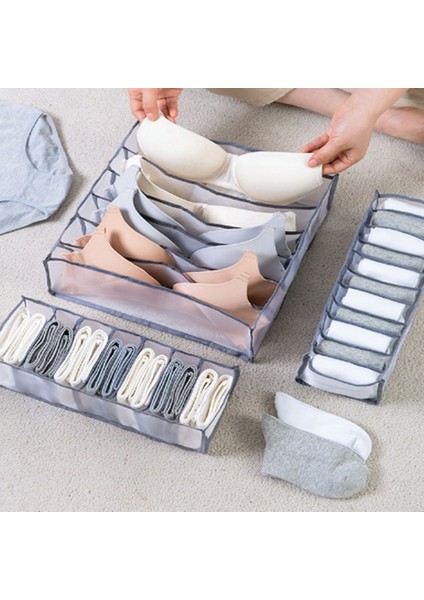 24 Izgara Bej Stili Iç Çamaşırı Depolama Organizatör Ayrılmış Çorap Şort Sutyen Saklama Kutuları Yurt Klozet Organizatör Çekmece Giysiler Için Yıkanabilir (Yurt Dışından) indirimleri