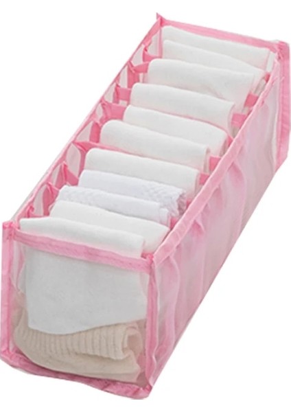 Gümüş Tarzı 3 Adet Yurt Klozet Organizatör Çorap Ev Ayrılmış Iç Çamaşırı Saklama Kutusu 7 Izgaralar Sutyen Organizatör Katlanabilir Çekmece Organizatör (Yurt Dışından)