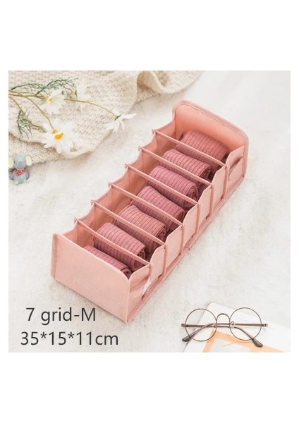 Pembe 7 Izgara-M Stili Yeni Iç Giyim Saklama Kutusu Katyonik Malzeme Çorap Iç Çamaşırı Katlanabilir Saklama Çantası Ev Giyim Sınıflandırma Depolama (Yurt Dışından) fiyatları