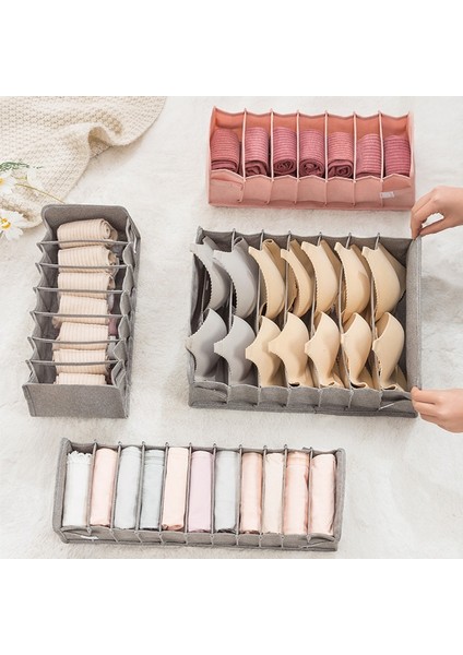 Pembe 7 Izgara-M Stili Yeni Iç Giyim Saklama Kutusu Katyonik Malzeme Çorap Iç Çamaşırı Katlanabilir Saklama Çantası Ev Giyim Sınıflandırma Depolama (Yurt Dışından) modelleri