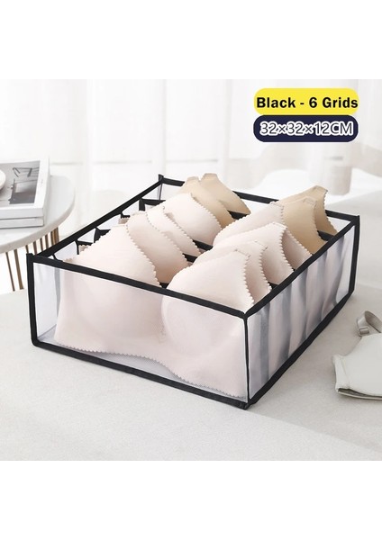 6 Izgara Siyah Stil Sutyen Organizatör Kutusu Yurdu Ev Dolap Çekmece Organizatörleri Iç Çamaşırı Sutyen Çorap Dolabı Ayrılmış Katlanabilir Saklama Kutusu (Yurt Dışından) fiyatları