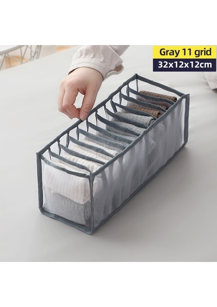 Gri 11 Izgara Stili Iç Çamaşırı Organizatörleri Depolama Sutyen Giysileri Çorap Kutusu Çekmece Ayırıcı Çantalar Katlanabilir Dolap Organizer Rorganizador Ropa (Yurt Dışından) fiyatları