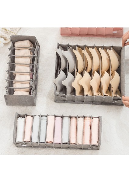 Pembe-Büyük 7 Izgara Stili Iç Çamaşırı Organizatör Kutusu Katlanabilir Dolap Giysi Saklama Kutusu Külotlu Çorap Giysileri Sutyen Izgara Çekmece Depolama Organizatörleri Yeni (Yurt Dışından) indirimleri