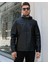 Siyah Kapüşonlu Deri Mont Erkekler İçin Slim Fit Şık ve Rahat 5