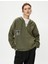 Kapşonlu Fermuarlı Sweatshirt Oversize Arkası Fotoğraf Baskılı Cepli 3