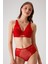 Kırmızı 4840 Cenova Soft Push Up Dolgulu Dantelli Sütyen ve Yüksek Bel Külot Iç Çamaşır Takımı 1