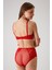 Kırmızı 4840 Cenova Soft Push Up Dolgulu Dantelli Sütyen ve Yüksek Bel Külot Iç Çamaşır Takımı 3