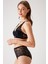 Siyah 4840 Cenova Soft Push Up Dolgulu Dantelli Sütyen ve Yüksek Bel Külot Iç Çamaşır Takımı 2