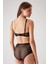 Siyah 4840 Cenova Soft Push Up Dolgulu Dantelli Sütyen ve Yüksek Bel Külot Iç Çamaşır Takımı 3