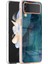 Samsung Galaxy Z Flip3 Için Tpu Telefon Kılıfı 3 5g Elektrapılaşma Anti-Dalgalı Kılıf 2.0mm Mermer Desen Imd Geri Kapak Yeşili (Yurt Dışından) 1