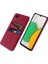 Samsung Galaxy A23E Kumaş Doku Çift Kart Yuvaları Telefon Geri Kılıf Sabit Pc Bırak-Koşullu Kapak-Kırmızı (Yurt Dışından) 1