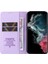 Samsung Galaxy S22 Ultra 5g Pu Deri Kapak Stand Stand Gizli Manyetik Adsorpsiyon Şok Geçirmez Flip Cüzdan Kasa Işık Mor (Yurt Dışından) 1