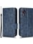Samsung Galaxy Xcover Için 5 Üçgen Desen Baskılı Telefon Kılıfı Stand Pu Deri Deri Şok Geçirmez Telefon Kapağı Strap-Mavi ile (Yurt Dışından) 2