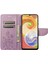 Samsung Galaxy A04 4g (164.4 x 76.3 x 9.1 Mm) Için Şok Geçirmez Pu Deri Kasa, Cüzdan Standı Çiçek Kelebekleri Folio Flip Telefon Kapağı Kayış Işığı Mor ile (Yurt Dışından) 1