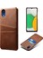 Samsung Galaxy A23E Scratch Direnci Çift Kart Yuvaları Tutucu Koruyucu Telefon Kılıfı Pu Deri Kaplamalı Sert Pc Telefon Kabuk-Kahverengi (Yurt Dışından) 2