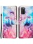Samsung Galaxy A03S (166.5 x 75.98 x 9.14MM) Için Tpu+Pu Deri Çift Katmanlı Koruma Mermer Mermer Desen Desen Stand Stand Cüzdan Tarzı Telefon Kabuk-Pembe/mor (Yurt Dışından) 2
