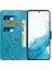 Samsung Galaxy S23+ Pu Deri Stand Cüzdan Kılıfı Çiçek Kelebekleri Baskı Manyetik Talkalı Telefon Kapak Mavisi (Yurt Dışından) 1