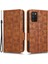 Samsung Galaxy A03S (166.5 x 75.98 x 9.14MM) Stand Cüzdan Pu Deri Kılıfı Baskılı Üçgen Desen Iç Tpu Telefon Kapak Kahverengi (Yurt Dışından) 2